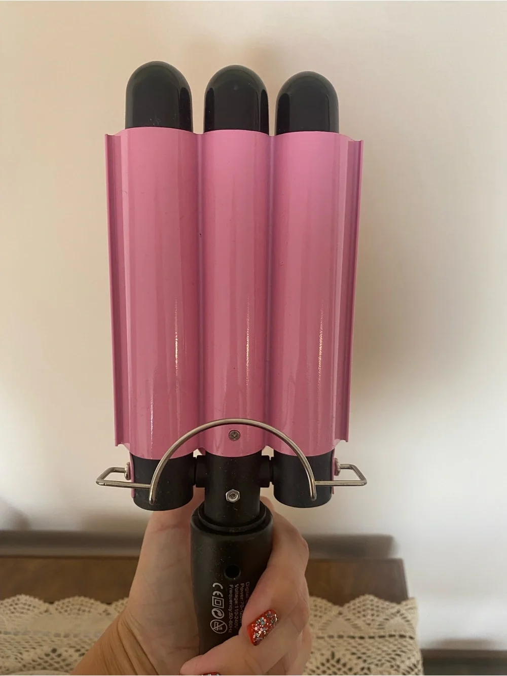 Pink Triple Barrel Mermaid Hair Waver - Professional Styling Tool